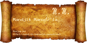 Mandjik Manuéla névjegykártya